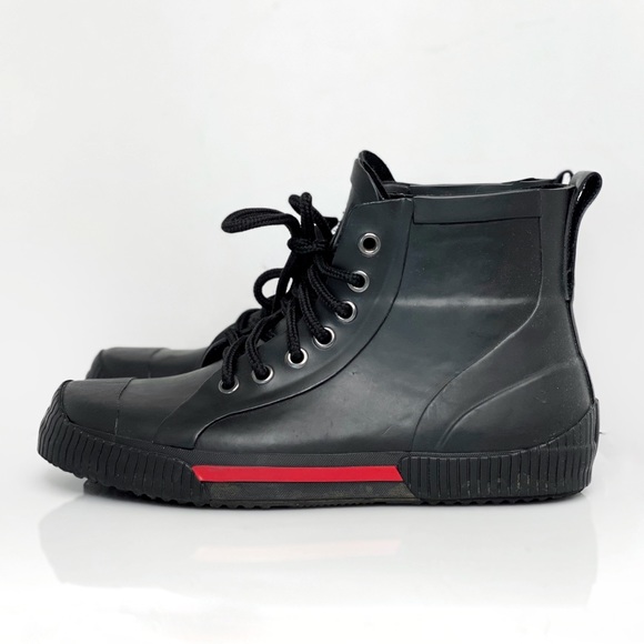 Black Rubber High Top Rain Boots, 6.5 😎 - Picture 4 of 7